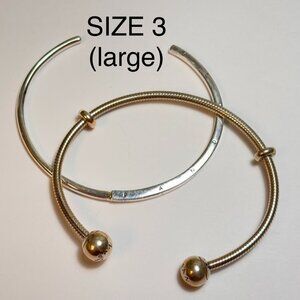 Set of 2 Sterling Silver Pandora Open Bangles